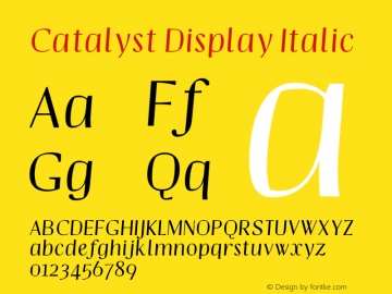 Catalyst Display Italic Version 1.000;hotconv 1.0.109;makeotfexe 2.5.65596图片样张