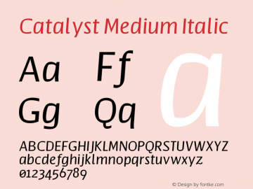 Catalyst Medium Italic Version 1.000;hotconv 1.0.109;makeotfexe 2.5.65596图片样张