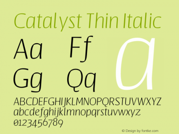 Catalyst Thin Italic Version 1.000;hotconv 1.0.109;makeotfexe 2.5.65596图片样张