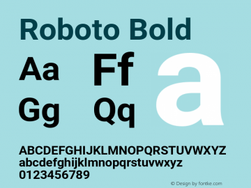 Roboto Bold Version 2.001047; 2015图片样张