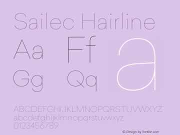 Sailec Hairline Version 2.000;hotconv 1.0.109;makeotfexe 2.5.65596图片样张