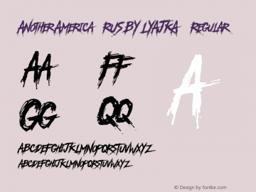 Another America(RUS BY LYAJKA) Version 1.00;June 8, 2021;FontCreator 13.0.0.2683 64-bit图片样张