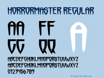 Horrormaster Regular Version 1.00;June 8, 2021;FontCreator 13.0.0.2683 64-bit图片样张