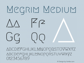 Megrim Medium Version 0.00;June 8, 2021;FontCreator 13.0.0.2683 64-bit图片样张