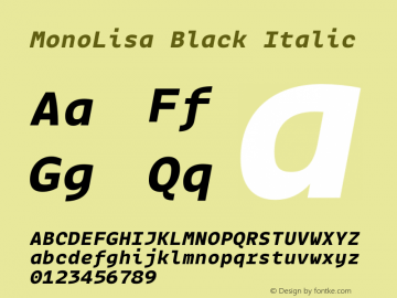 MonoLisa-BlackItalic Version 1.800图片样张