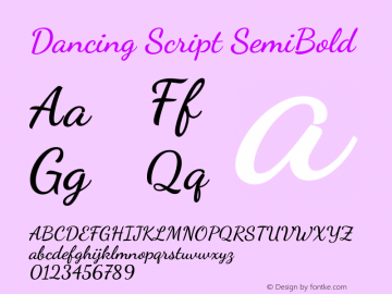 Dancing Script SemiBold Version 2.000图片样张