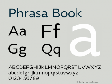 Phrasa Book Version 1.000;hotconv 1.0.109;makeotfexe 2.5.65596图片样张