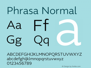 Phrasa Normal Version 1.000;hotconv 1.0.109;makeotfexe 2.5.65596图片样张