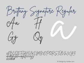 Brittany Signature Version 1.006;Fontself Maker 3.5.1图片样张