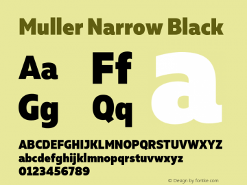 Muller Narrow Black Version 1.000;PS 001.000;hotconv 1.0.88;makeotf.lib2.5.64775图片样张