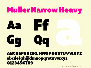 Muller Narrow Heavy Version 1.000;PS 001.000;hotconv 1.0.88;makeotf.lib2.5.64775图片样张