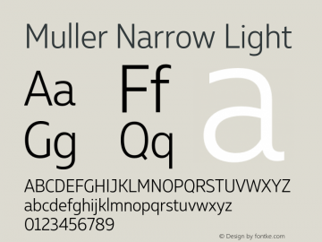 Muller Narrow Light Version 1.000;PS 001.000;hotconv 1.0.88;makeotf.lib2.5.64775图片样张