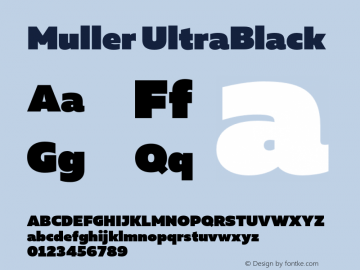 Muller UltraBlack Version 1.000;PS 001.000;hotconv 1.0.88;makeotf.lib2.5.64775图片样张