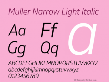 Muller Narrow Light Italic Version 1.000图片样张