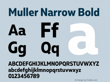 Muller Narrow Bold Version 1.000图片样张