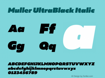 Muller UltraBlack Italic Version 1.000图片样张