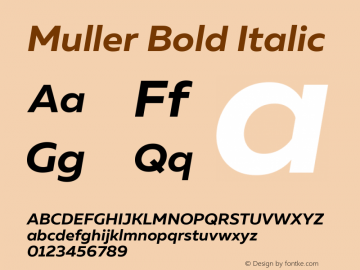 Muller Bold Italic Version 1.000图片样张