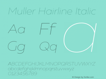 Muller Hairline Italic Version 1.000图片样张