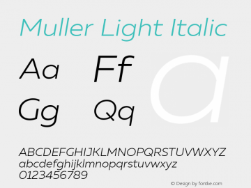 Muller Light Italic Version 1.000图片样张