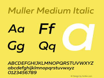 Muller Medium Italic Version 1.000图片样张