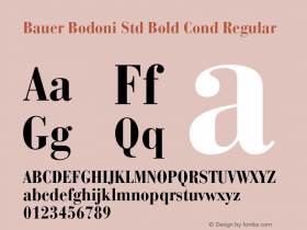 Bauer Bodoni Std Bold Cond Regular OTF 1.029;PS 001.001;Core 1.0.33;makeotf.lib1.4.1585图片样张