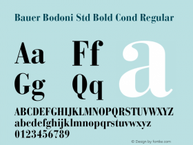 Bauer Bodoni Std Bold Cond Regular OTF 1.029;PS 001.001;Core 1.0.33;makeotf.lib1.4.1585图片样张