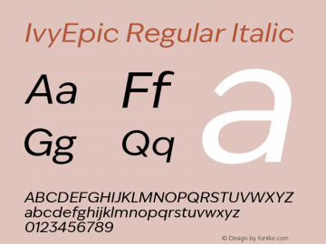 IvyEpic Italic Version 1.001 | web-TT图片样张