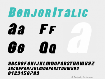 Benjor Italic Version 1.000;August 6, 2021;FontCreator 14.0.0.2808 64-bit图片样张