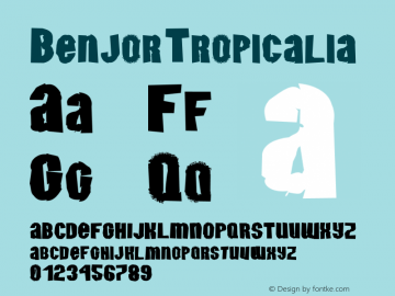 Benjor Tropicalia Version 1.000;August 7, 2021;FontCreator 14.0.0.2808 64-bit图片样张