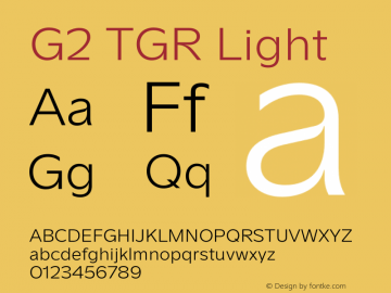 G2 TGR Light Version 1.000;hotconv 1.0.109;makeotfexe 2.5.65596图片样张