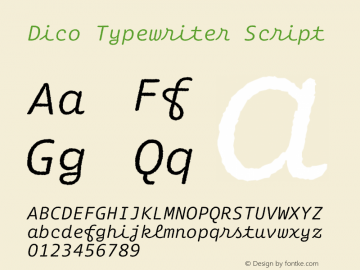 Dico Typewriter Script Version 1.0图片样张