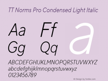 TT Norms Pro Condensed Light Italic Version 3.000.12072021图片样张