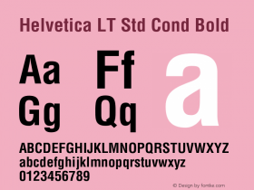 Helvetica LT Std Cond Bold OTF 1.029;PS 003.001;Core 1.0.33;makeotf.lib1.4.1585图片样张