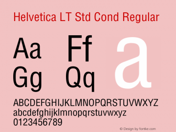 Helvetica LT Std Cond Regular OTF 1.029;PS 003.001;Core 1.0.33;makeotf.lib1.4.1585图片样张