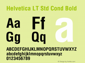 Helvetica LT Std Cond Bold Version 2.030;PS 002.000;hotconv 1.0.51;makeotf.lib2.0.18671图片样张