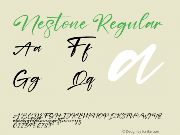 Nestone Version 1.00;August 11, 2021;FontCreator 13.0.0.2683 64-bit图片样张