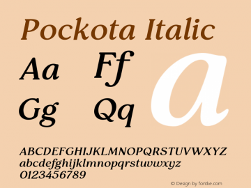 Pockota Italic 1.000图片样张