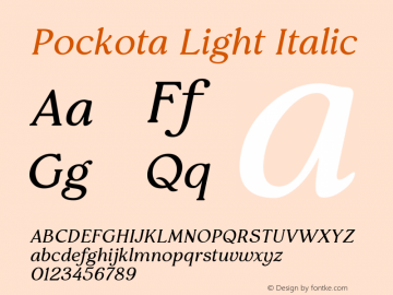 Pockota Light Italic 1.000图片样张