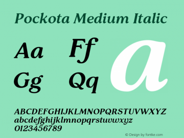 Pockota Medium Italic 1.000图片样张