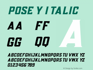 Posey Italic 1.00图片样张