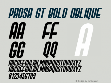 Prosa GT Bold Oblique 1.00图片样张