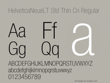 HelveticaNeueLT Std Thin Cn Regular Version 2.035;PS 002.000;hotconv 1.0.51;makeotf.lib2.0.18671图片样张
