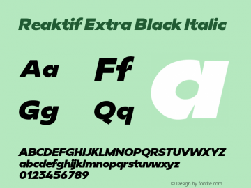 Reaktif Extra Black Italic 1.000图片样张