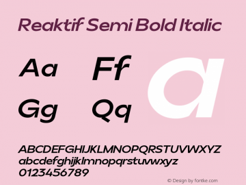 Reaktif Semi Bold Italic 1.000图片样张