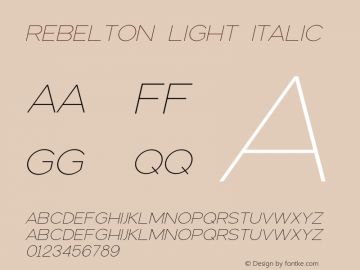 Rebelton Light Italic 1.000图片样张