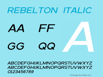 Rebelton Italic 1.000图片样张