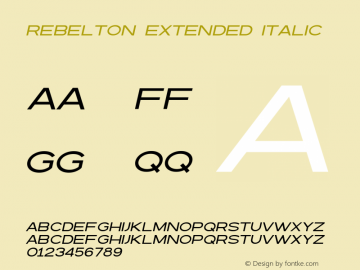 Rebelton Extended Italic 1.000图片样张