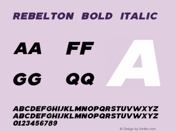 Rebelton Bold Italic 1.000图片样张