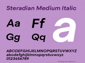 Steradian Medium Italic 1.100图片样张