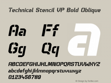 Technical Stencil VP Bold Oblique 1.000图片样张